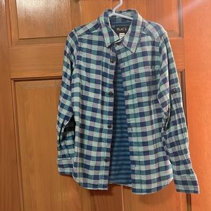 Children’s Place Button Down Plaid Blue and Green worn once